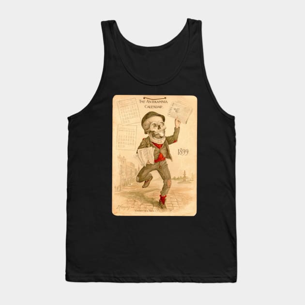 Skeleton Newsboy Tank Top by pocketlama